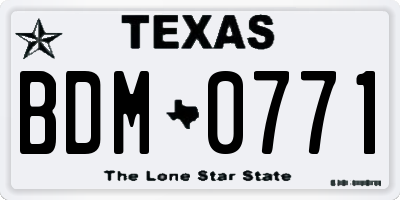 TX license plate BDM0771