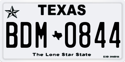 TX license plate BDM0844