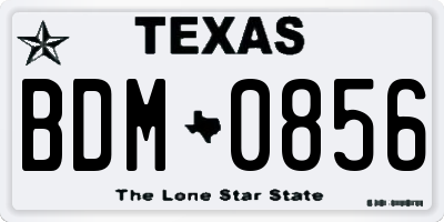 TX license plate BDM0856