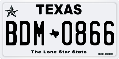TX license plate BDM0866