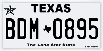 TX license plate BDM0895