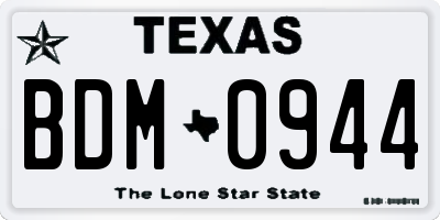 TX license plate BDM0944