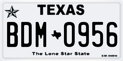 TX license plate BDM0956