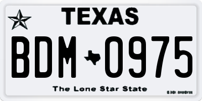 TX license plate BDM0975