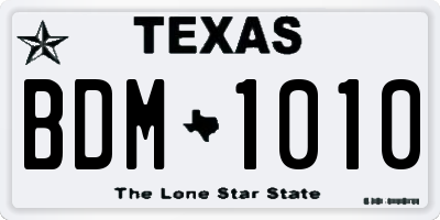 TX license plate BDM1010