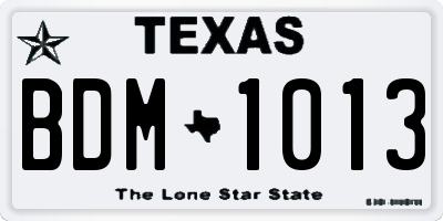 TX license plate BDM1013