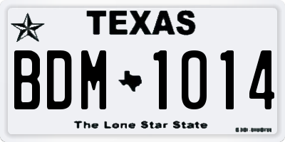 TX license plate BDM1014