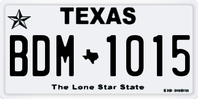 TX license plate BDM1015