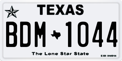TX license plate BDM1044