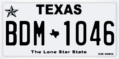 TX license plate BDM1046