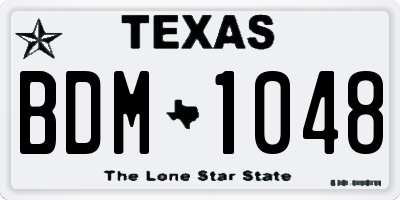 TX license plate BDM1048