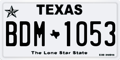 TX license plate BDM1053