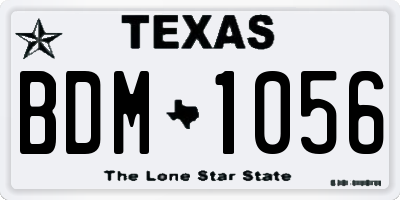 TX license plate BDM1056
