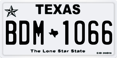 TX license plate BDM1066