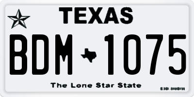 TX license plate BDM1075