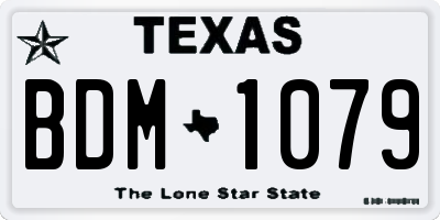 TX license plate BDM1079