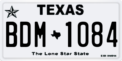 TX license plate BDM1084