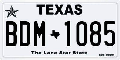 TX license plate BDM1085