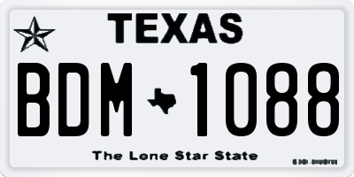TX license plate BDM1088