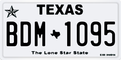 TX license plate BDM1095