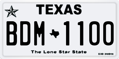 TX license plate BDM1100