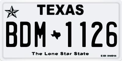 TX license plate BDM1126