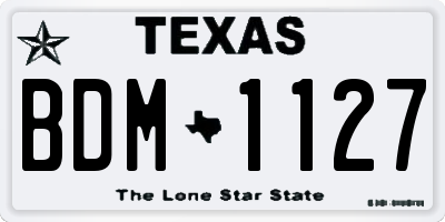 TX license plate BDM1127