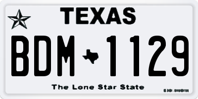 TX license plate BDM1129