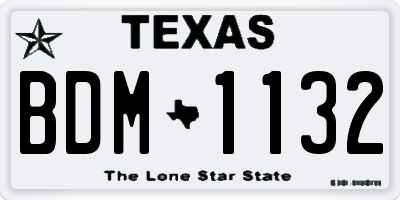 TX license plate BDM1132