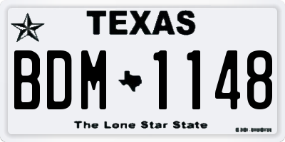 TX license plate BDM1148