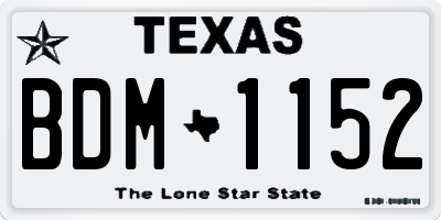 TX license plate BDM1152