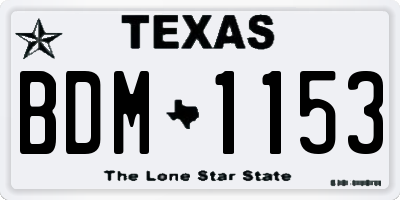 TX license plate BDM1153