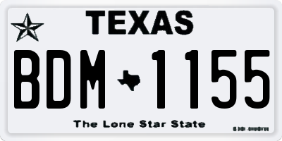 TX license plate BDM1155