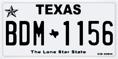 TX license plate BDM1156