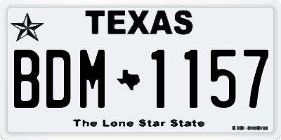 TX license plate BDM1157