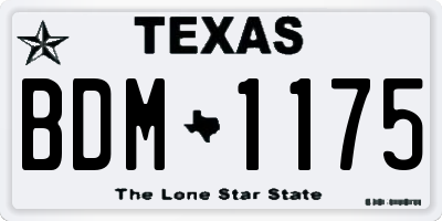 TX license plate BDM1175