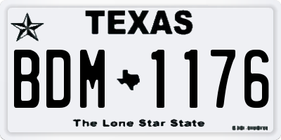 TX license plate BDM1176