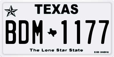 TX license plate BDM1177