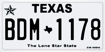 TX license plate BDM1178