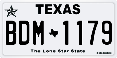 TX license plate BDM1179