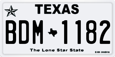 TX license plate BDM1182