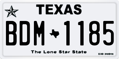 TX license plate BDM1185