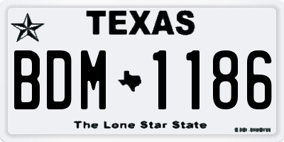 TX license plate BDM1186