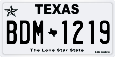 TX license plate BDM1219
