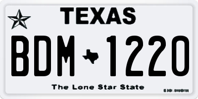 TX license plate BDM1220