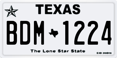TX license plate BDM1224