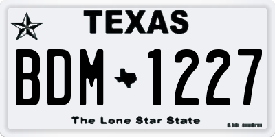 TX license plate BDM1227