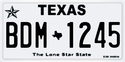 TX license plate BDM1245