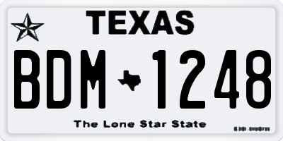 TX license plate BDM1248