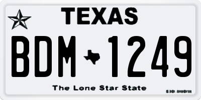 TX license plate BDM1249